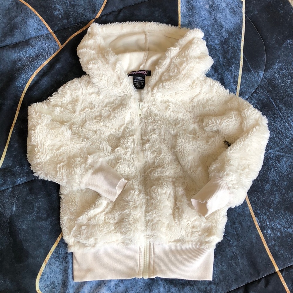 Faux fur jacket with hoodie